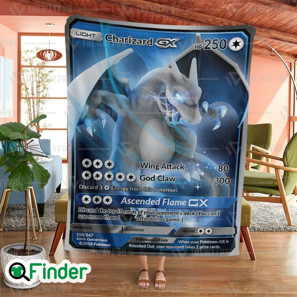 Shadow Light Charizard GX Pokemon Card Fleece Blanket Shadow Light Charizard GX Pokemon Card Fleece Blanket