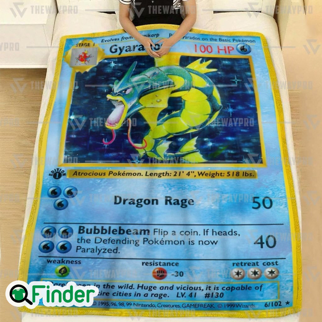 Gyarados Pokemon Trading Card Fleece Blanket Gyarados Pokemon Trading Card Fleece Blanket