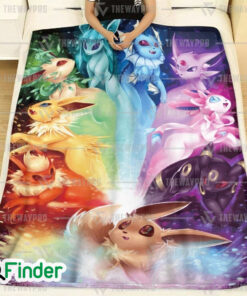 Eevee Evolutions Rainbow Custom Fleece Blanket