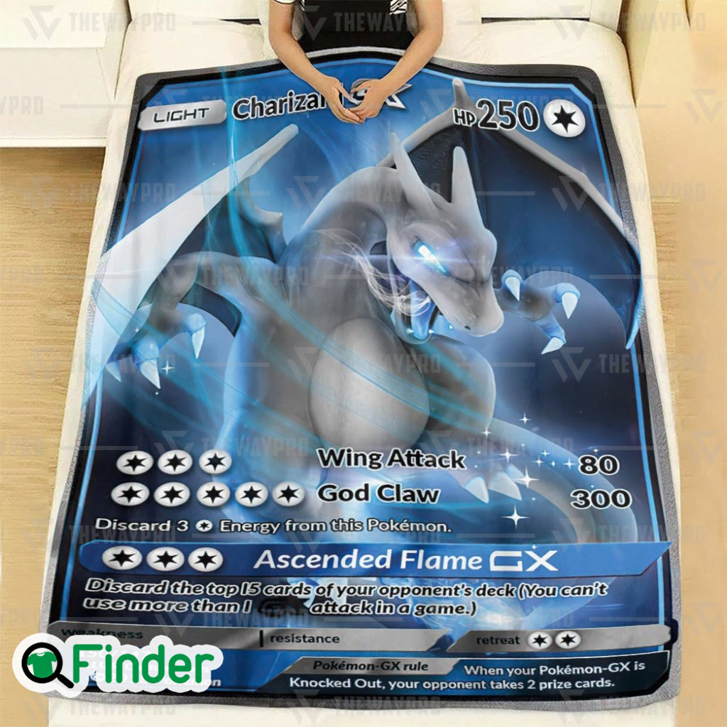 Shadow Light Charizard GX Pokemon Card Fleece Blanket Shadow Light Charizard GX Pokemon Card Fleece Blanket