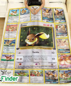 Eevee Pokemon Trading Cards Fleece Blanket