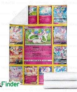 Sylveon Pokemon Trading Cards Fleece Blanket