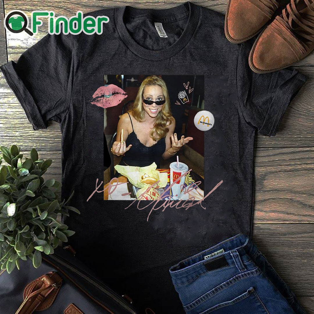 black T shirt Mariah Carey Mcdonalds T shirt black T shirt Mariah Carey Mcdonalds T shirt