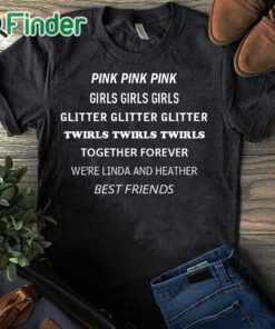 black T shirt Pink Pink Pink girls girls girls Glitter twirls T shirt 1