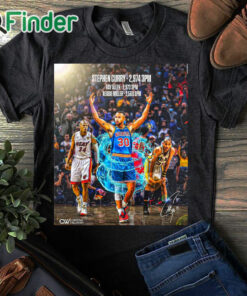 black T shirt Stephen Curry record breaker history maker T shirt