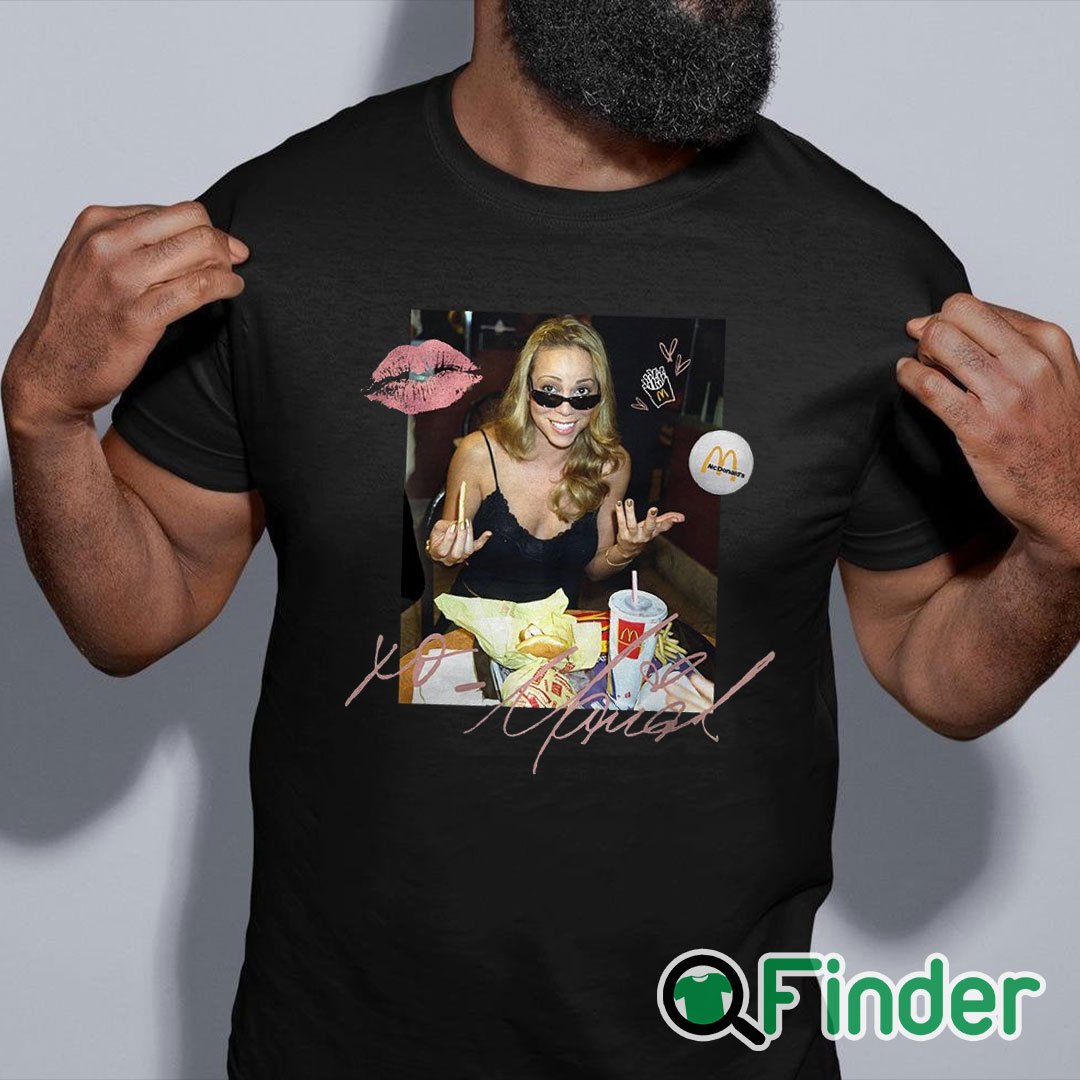 black shirt Mariah Carey Mcdonalds T shirt black shirt Mariah Carey Mcdonalds T shirt