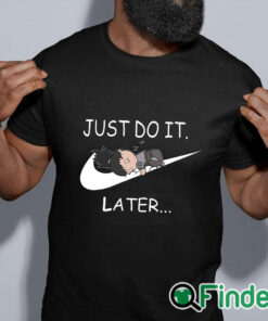 black shirt Shikamaru Just Do It Later shirt
