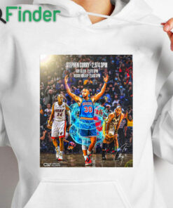 white hoodie Stephen Curry record breaker history maker T shirt
