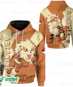 Arcanine Pokemon type fire of kanto 3D Hoodie