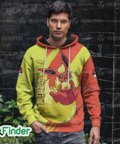 Flareon pokemon fire type eevee evolution 3D hoodie 2
