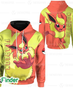 Flareon pokemon fire type eevee evolution 3D hoodie