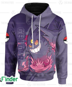 Gengar pokemon dual type ghost poison 3D hoodie 2