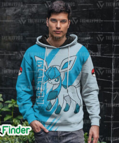 Glaceon pokemon ice type eevee evolution 3D hoodie 2