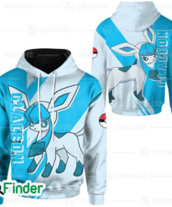 Glaceon pokemon ice type eevee evolution 3D hoodie