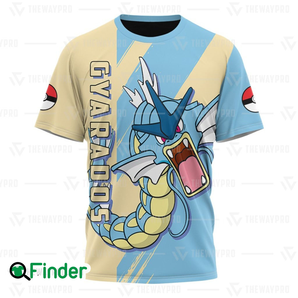 Gyarados pokemon of Kanto dual type water flying 3D T shirt Gyarados pokemon of Kanto dual type water flying 3D T shirt