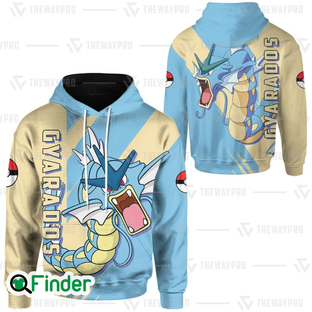 Gyarados pokemon of Kanto dual type water flying 3D hoodie Gyarados pokemon of Kanto dual type water flying 3D hoodie