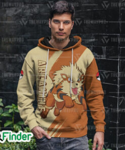 Pokemon type fire of kanto Arcanine 3D Hoodie 1