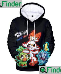 Starters in Pokemon Sword and Shield Grookey Scorbunny and Sobble Hoodie