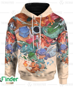 bulbasaur charmander squirtle evolution pokemon starters of0kanto 3D hoodie