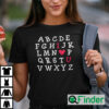 Alphabet I Love You Abcd Shirt