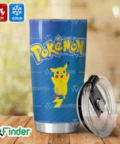 Anime Pokemon Pikachu and Kanto Pokedex Custom Tumbler