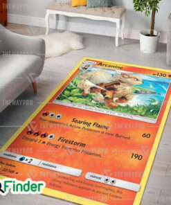 Pokemon Trading Card Arcanine Custom Rug