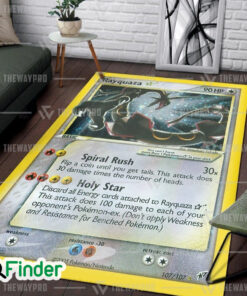 Pokemon Trading Card Legendary Rayquaza Custom Rug