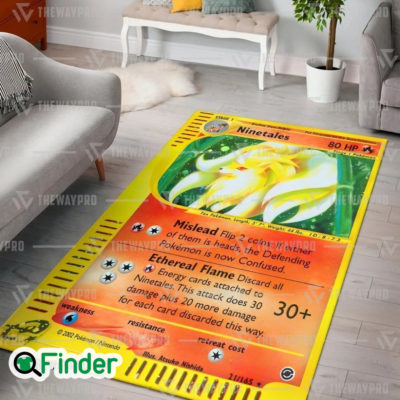 Pokemon Trading Card Ninetales Custom Rug