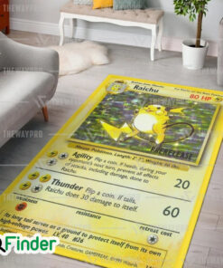 Pokemon Trading Cards Raichu Custom Rug