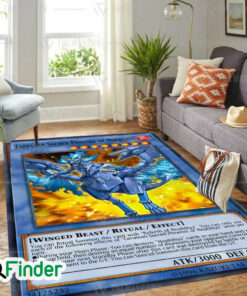 YuGiOh Cerulean Sacred Phoenix Of Nephthys Custom Trading Card Game Rug