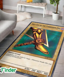 YuGiOh Exodia Left Leg of the Forbidden One Custom Trading Card Game Rug