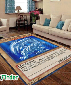 YuGiOh Trading Card Blue Eyes White Dragon Card Custom Rug