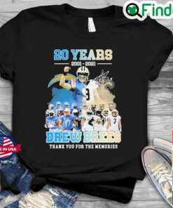 20 Years 2001 2021 Drew Brees Signature Thank You For The Memories Shirt