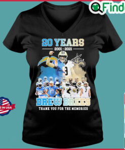 20 Years 2001 2021 Drew Brees Signature Thank You For The Memories T Shirt