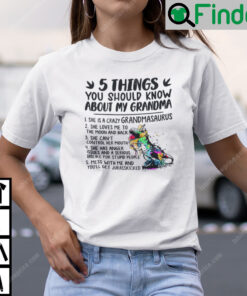 5 Things You Should Know About My Grandmasaurus T Shirt