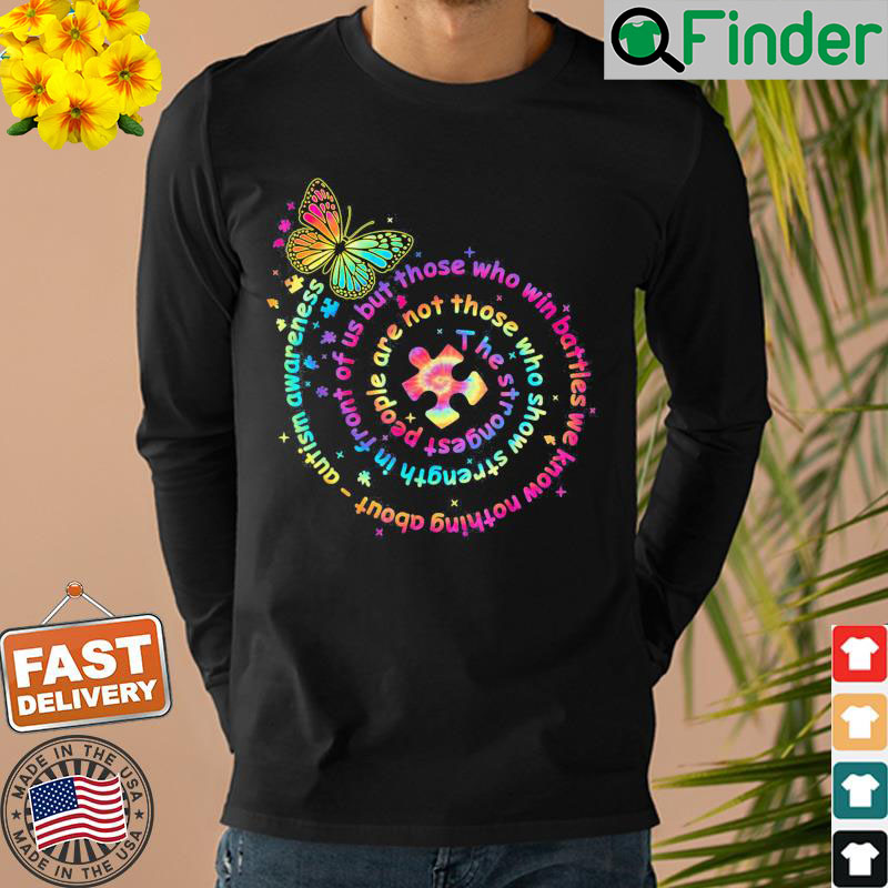 Autism Awareness Tie Dye Puzzle Butterfly Sweatshirt Autism Awareness Tie Dye Puzzle Butterfly Sweatshirt