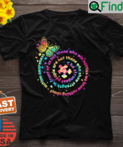 Autism Awareness Tie Dye Puzzle Butterfly T Shirt