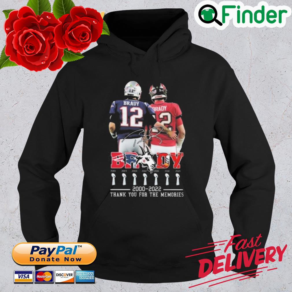 Hot The Patriots And Buccaneers Tom Brady 2000 2022 Thank You For The Memories Signature Hoodie Hot The Patriots And Buccaneers Tom Brady 2000 2022 Thank You For The Memories Signature Hoodie