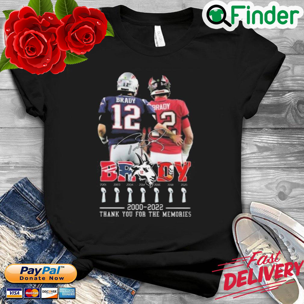 Hot The Patriots And Buccaneers Tom Brady 2000 2022 Thank You For The Memories Signature Shirt Hot The Patriots And Buccaneers Tom Brady 2000 2022 Thank You For The Memories Signature Shirt