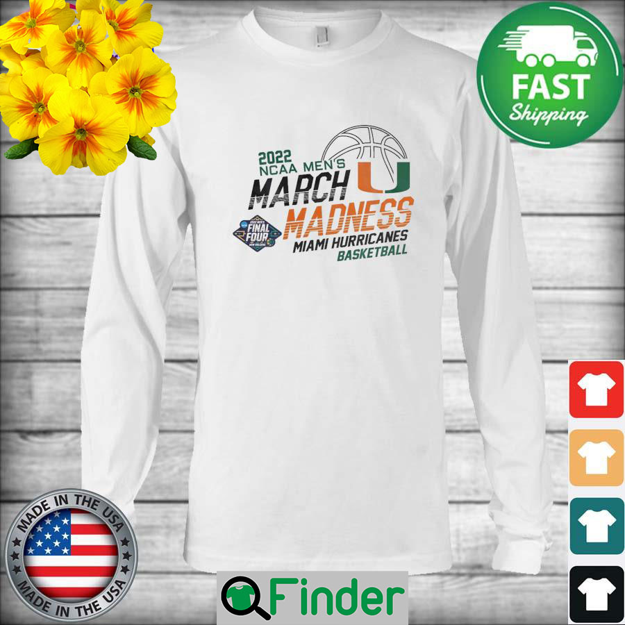 Miami Hurricanes basketball 2022 NCAA mens March Madness Final Four New Orleans Long Sleeve Miami Hurricanes basketball 2022 NCAA mens March Madness Final Four New Orleans Long Sleeve