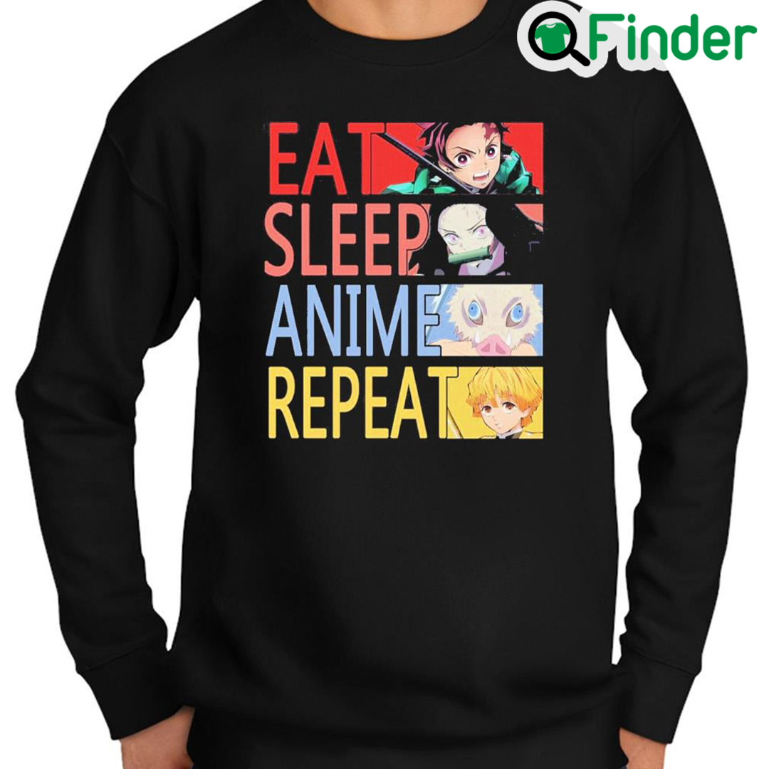 Official Eat Sleep Anime Repeat Demon Slayer Sweatshirt Official Eat Sleep Anime Repeat Demon Slayer Sweatshirt