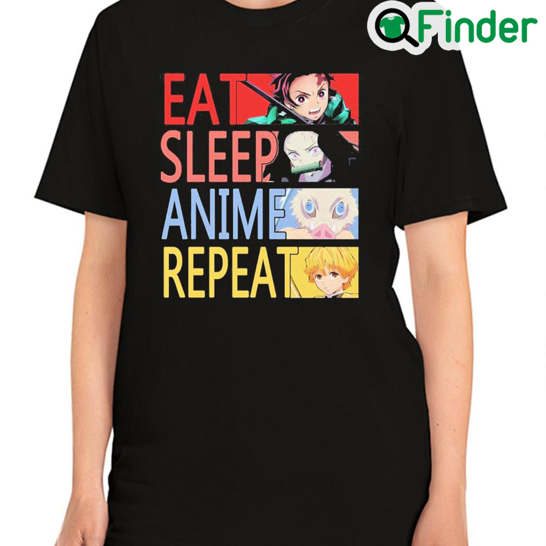 Official Eat Sleep Anime Repeat Demon Slayer T Shirt Official Eat Sleep Anime Repeat Demon Slayer T Shirt