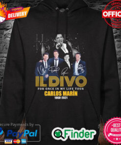 Official Il Divo for once in my life tour Carlos Marin 1968 2021 signature Hoodie