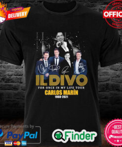 Official Il Divo for once in my life tour Carlos Marin 1968 2021 signature shirt