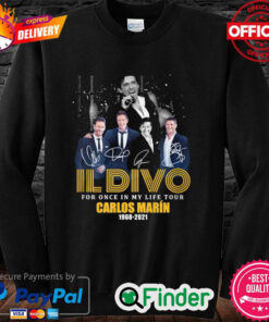 Official Il Divo for once in my life tour Carlos Marin 1968 2021 signature sweatshirt