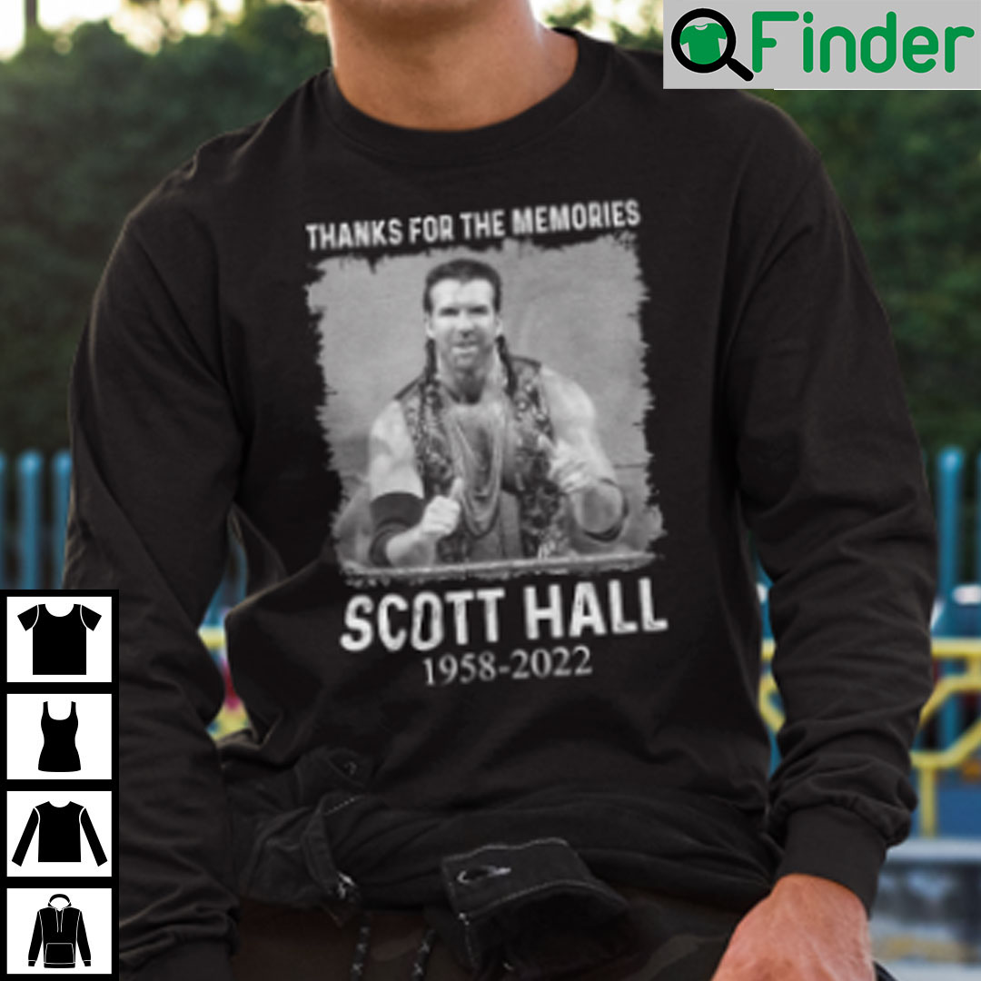 Scott Hall Sweatshirt Thanks For The Memories Scott Hall 1958 20223 Scott Hall Sweatshirt Thanks For The Memories Scott Hall 1958 20223