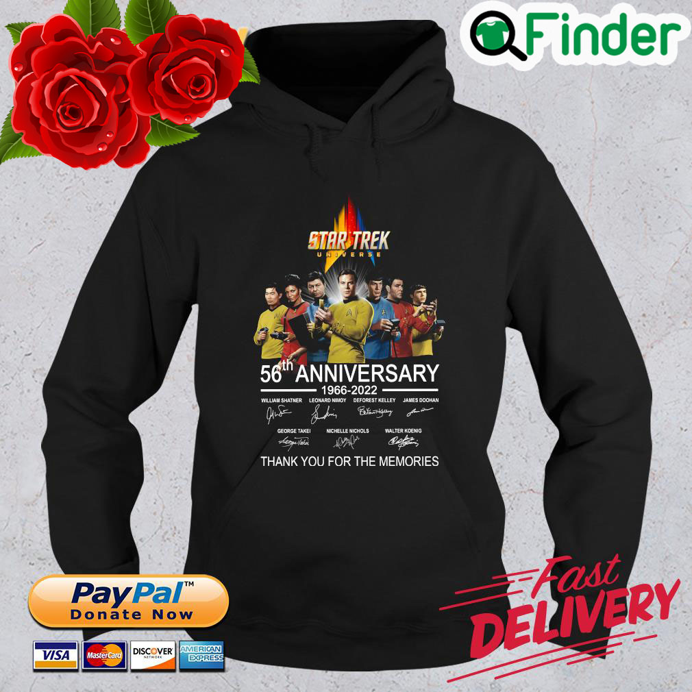 Star Trek Universe 56th anniversary 1966 2022 thank you for the memories signatures Hoodie Star Trek Universe 56th anniversary 1966 2022 thank you for the memories signatures Hoodie
