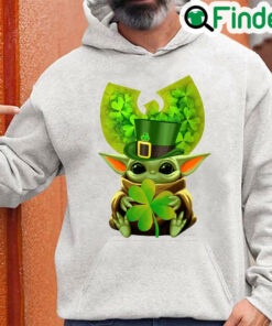 Star Wars Baby Yoda hug Wu Tang Clan Logo St. Patricks Day Hoodie