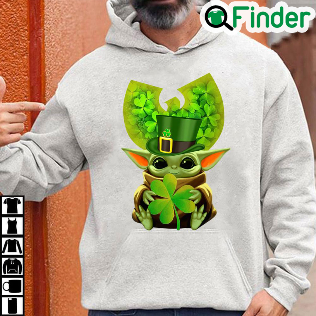 Star Wars Baby Yoda hug Wu Tang Clan Logo St. Patricks Day Hoodie Star Wars Baby Yoda hug Wu Tang Clan Logo St. Patricks Day Hoodie