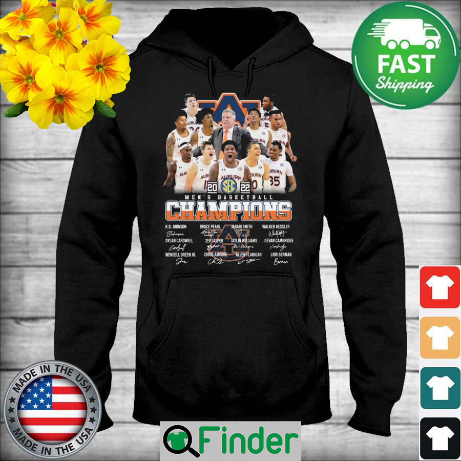 The Auburn Tigers 2022 Sec mens basketball Champions Signatures thank Hoodie The Auburn Tigers 2022 Sec mens basketball Champions Signatures thank Hoodie